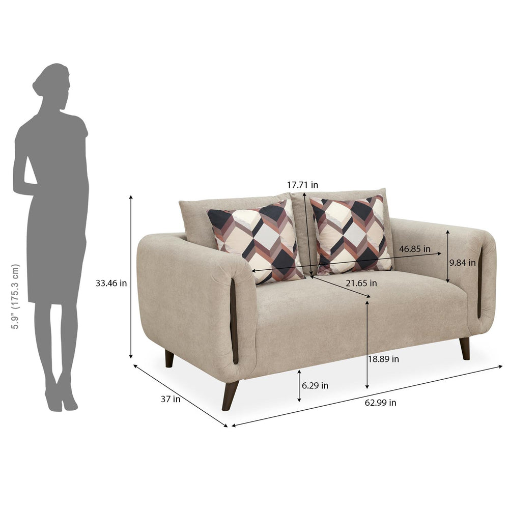 Harper 2 Seater Fabric Sofa- Beige