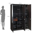 Raven Wooden 3 Door Wardrobe - Wenge