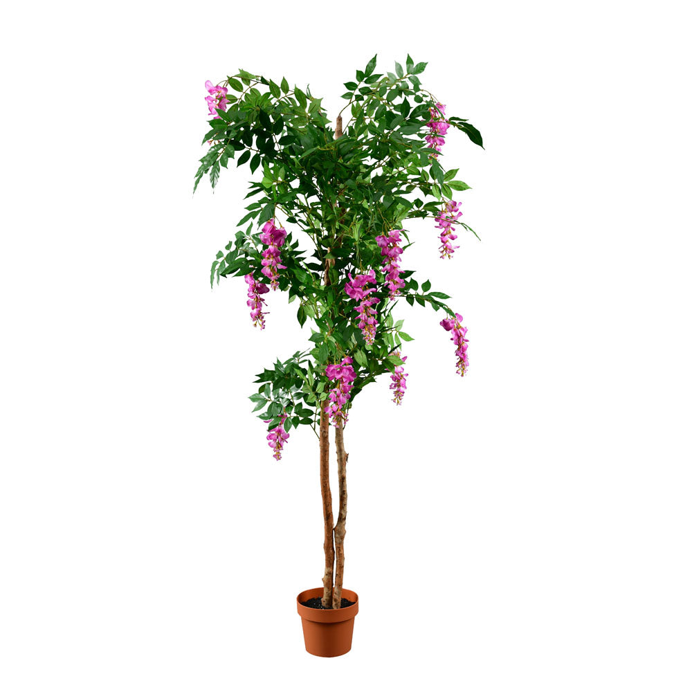 Artificial Wisteria Tree With Pot (Purple & Green)