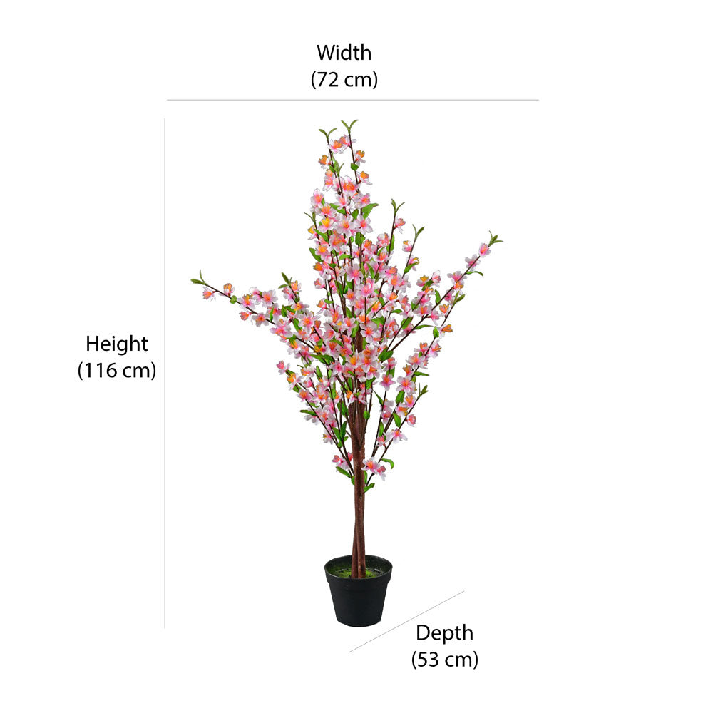 Artificial Peach Blossom Tree With Pot (Pink)