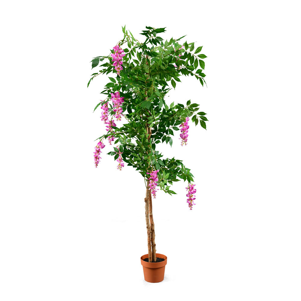 Artificial Wisteria Tree With Pot (Purple & Green)