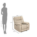 Wagner 1 Seater Electric Recliner Sofa- Beige