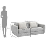 Nestivo 3 Seater Fabric Sofa Cum Bed with Pocket Spring Mattress- Texture Grey