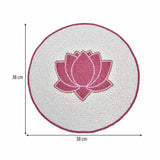 Madhuban Round Lotus Beaded Placemat- Pink