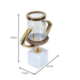 Decorative Eye Shape Candle Holder- Gold & White