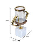 Decorative Eye Shape Candle Holder- Gold & White