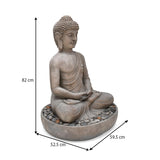 Meditating Buddha Polyresin Outdoor Showpiece- Grey