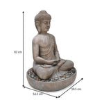 Meditating Buddha Polyresin Outdoor Showpiece- Grey