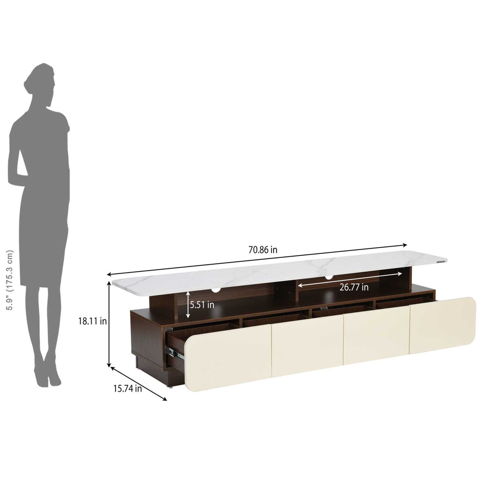 Flash Low Height Unit- Legno Oak Dark & Ivory