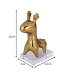 Deer Figurine Metal & Acrylic Showpiece- Gold