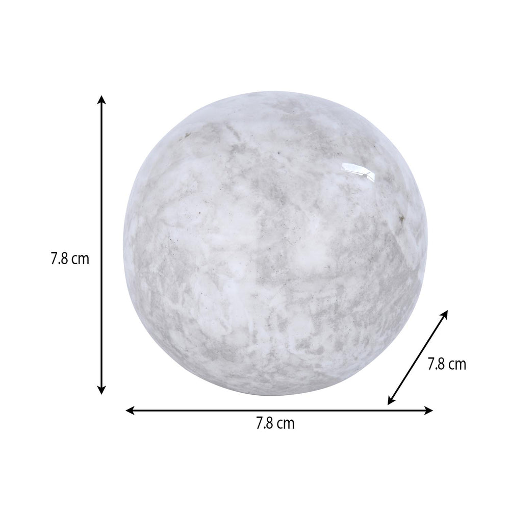 Metal Ball Table Decor Showpiece- White