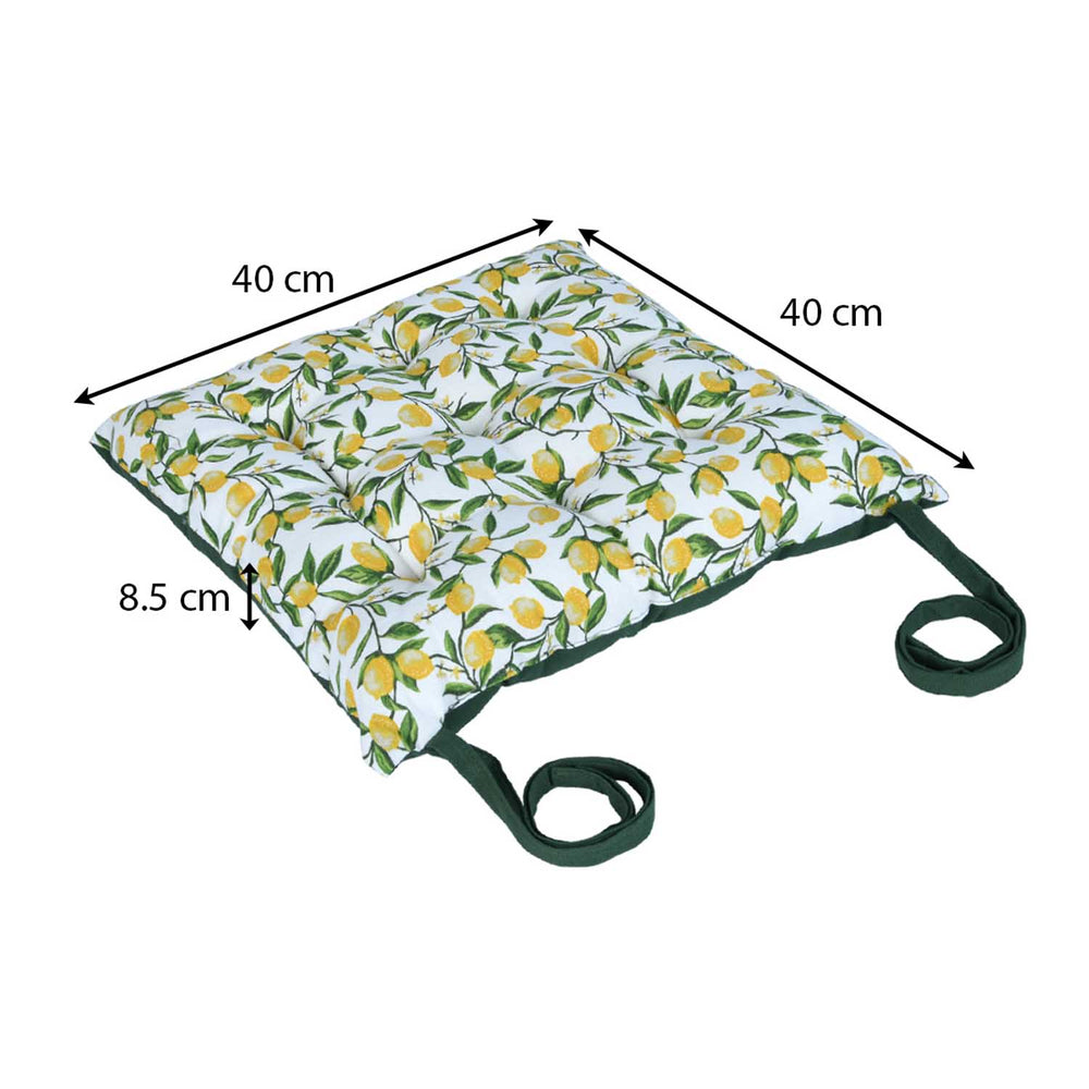 Lemon Lush Cotton Chair Pad- Multicolor