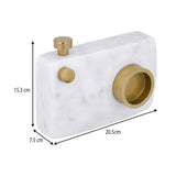 Decorative Camera Showpiece- Large, White & Gold