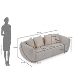 Ondina 2 Seater Fabric Sofa- Beige
