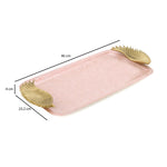 La Rosa Rectangular Tray with Wing Handle- Pink & Gold