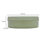Round Iron Masala Box With 7 Bowls and Lid- Sage Green