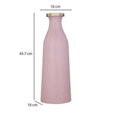 La Rosa Decorative Mosaic Cylindrical Large Vase- Pink & Gold