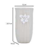 Elan Flora Oval Lily Candle Holder- Cream & White, Medium