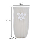 Elan Flora Oval Lily Candle Holder- Cream & White, Medium