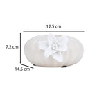 Elan Flora Pebble Lily Votive - Cream & White
