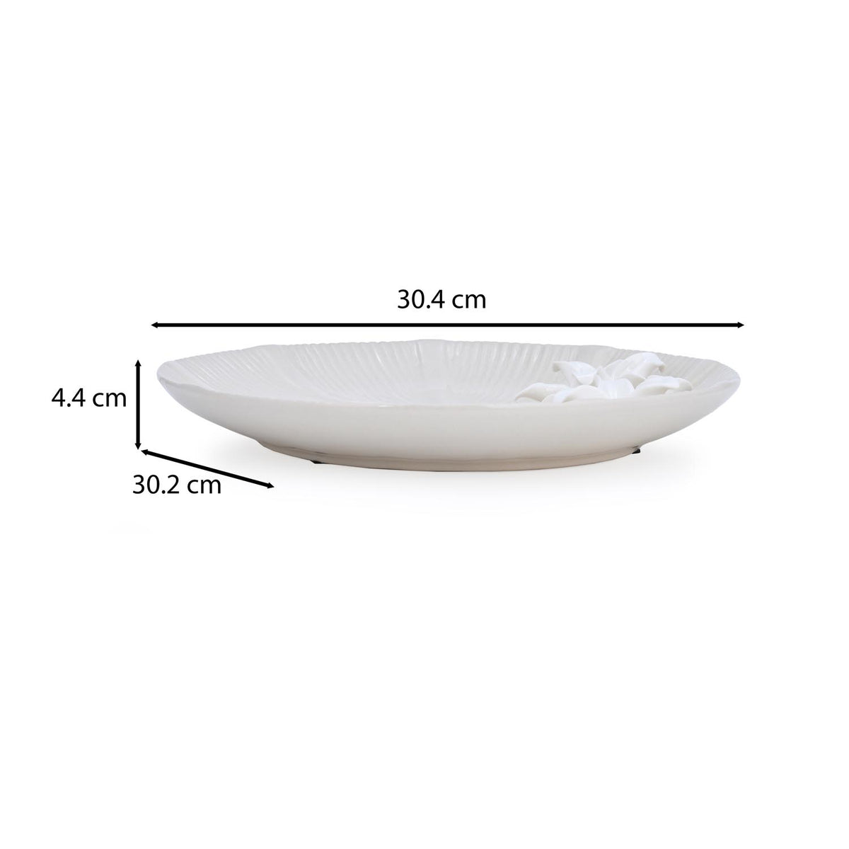 Elan Flora Round Lily Platter- Cream & White