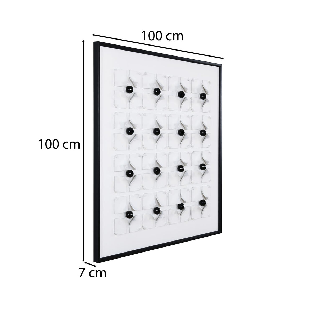 Art Couture Black Grid Wall Art- Multicolor