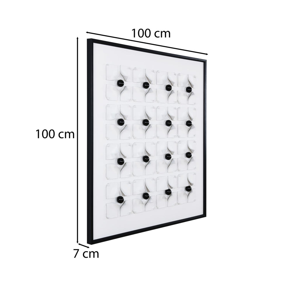 Art Couture Black Grid Wall Art- Multicolor
