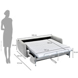 Nestivo 3 Seater Fabric Sofa Cum Bed with Pocket Spring Mattress- Texture Grey