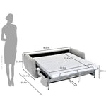 Nestivo 3 Seater Fabric Sofa Cum Bed with Pocket Spring Mattress- Texture Grey