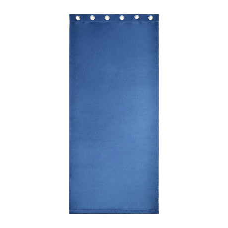 Visto Solid Blackout 7 Ft Polyester Door Curtains Set of 2 (Dark Blue)
