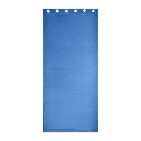 Visto Solid Blackout 5 Ft Polyester Window Curtains Set of 2 (Blue)