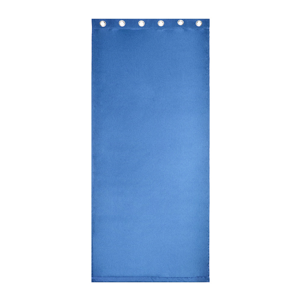 Visto Solid Blackout 5 Ft Polyester Window Curtains Set of 2 (Blue)