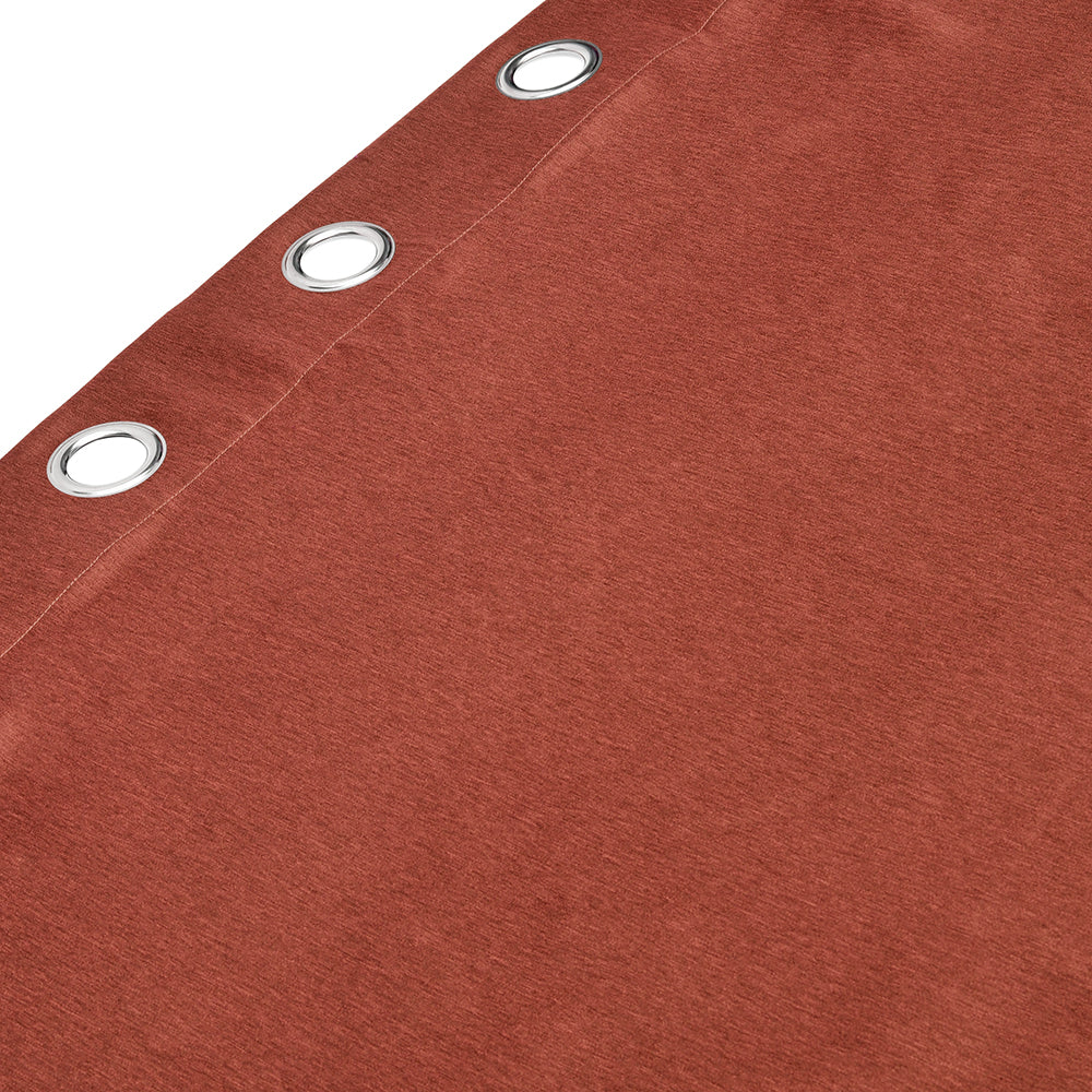 Visto Solid Blackout 9 Ft Polyester Long Door Curtains Set of 2 (Rust)