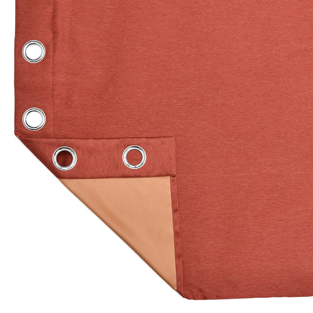 Visto Solid Blackout 5 Ft Polyester Window Curtains Set of 2 (Rust)