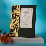 Mesh Rectangular Table Photo Frame (Green & Gold, 4 x 6 Inch)