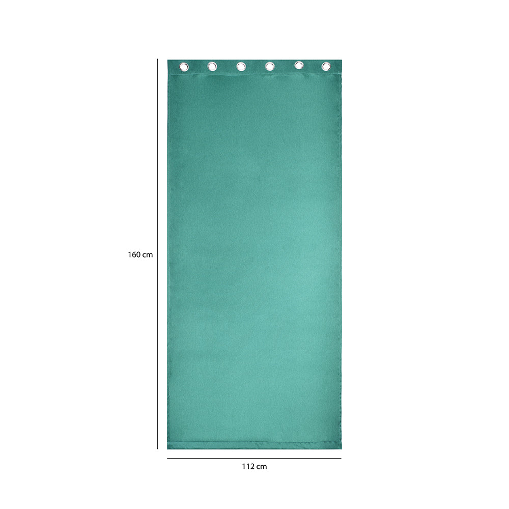 Visto Solid Blackout 5 Ft Polyester Window Curtains Set of 2 (Seagreen)