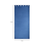 Visto Solid Blackout 7 Ft Polyester Door Curtains Set of 2 (Dark Blue)