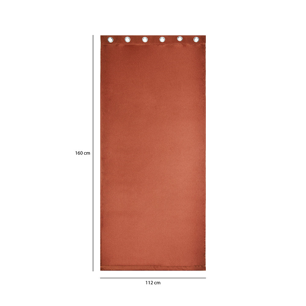 Visto Solid Blackout 5 Ft Polyester Window Curtains Set of 2 (Rust)