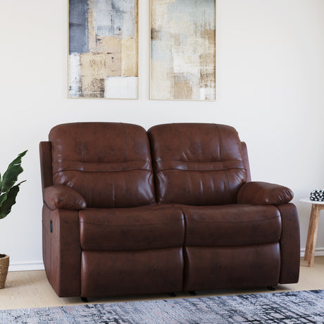Nilkamal Wilson 2 Seater Sofa With Manual Recliner Caramel
