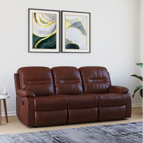 Nilkamal Wilson 3 Seater Sofa With 2 Manual Recliners Caramel