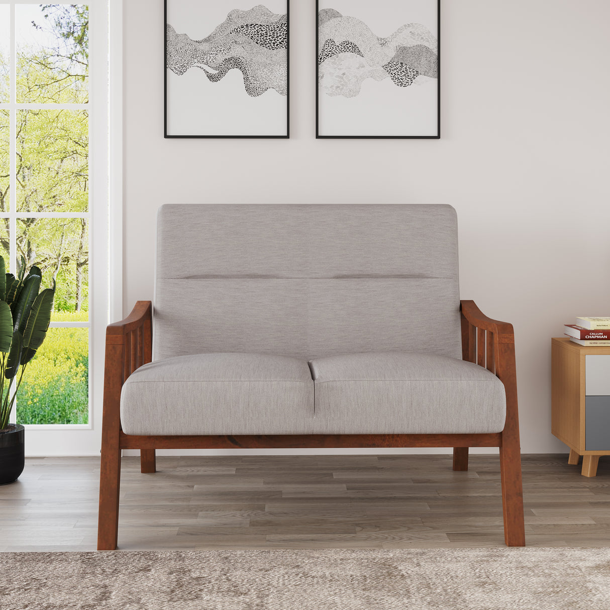 Nilkamal Conolly 2 Seater Fabric Sofa (Brown)