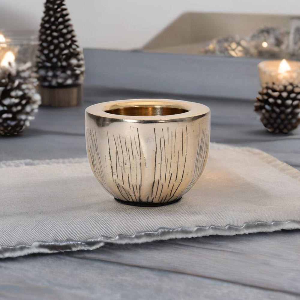 Ripple Metal Stout Votive- Gold
