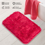 Lurex Solid Polyester 16' x 24' Anti Slip Bath Mat- Pink