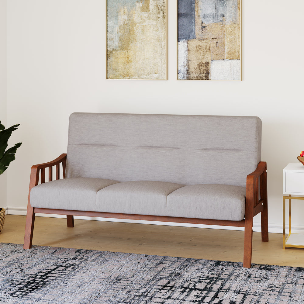 Conolly 3 Seater Fabric Sofa- Brown