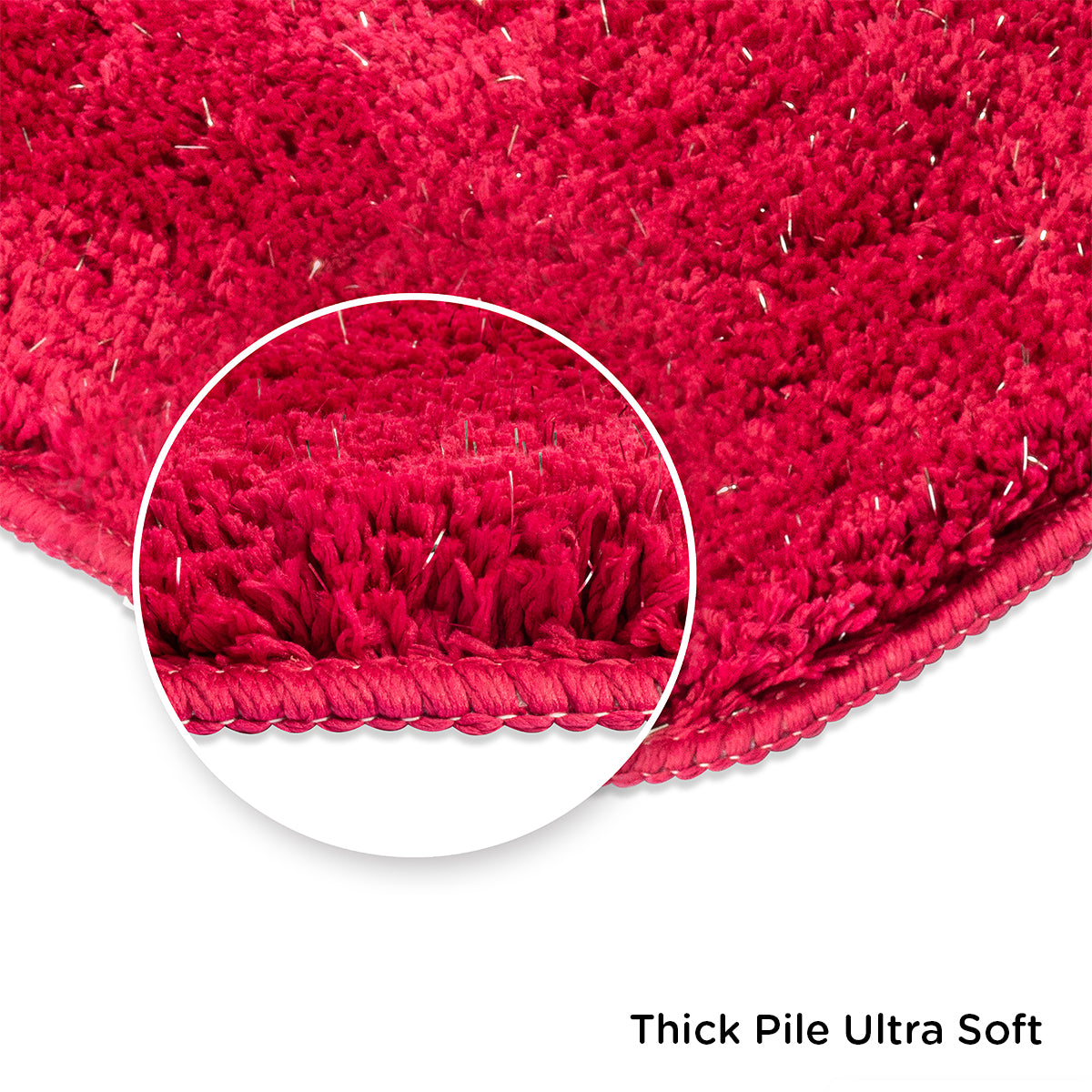 Lurex Solid Polyester 16' x 24' Anti Slip Bath Mat- Pink