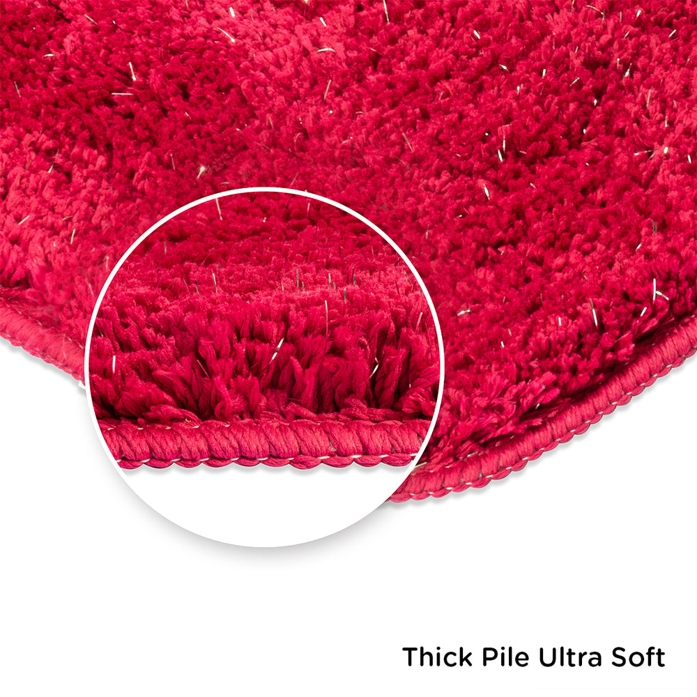 Lurex Solid Polyester 16' x 24' Anti Slip Bath Mat- Pink
