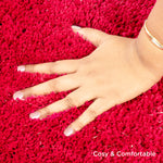 Lurex Solid Polyester 16' x 24' Anti Slip Bath Mat- Pink