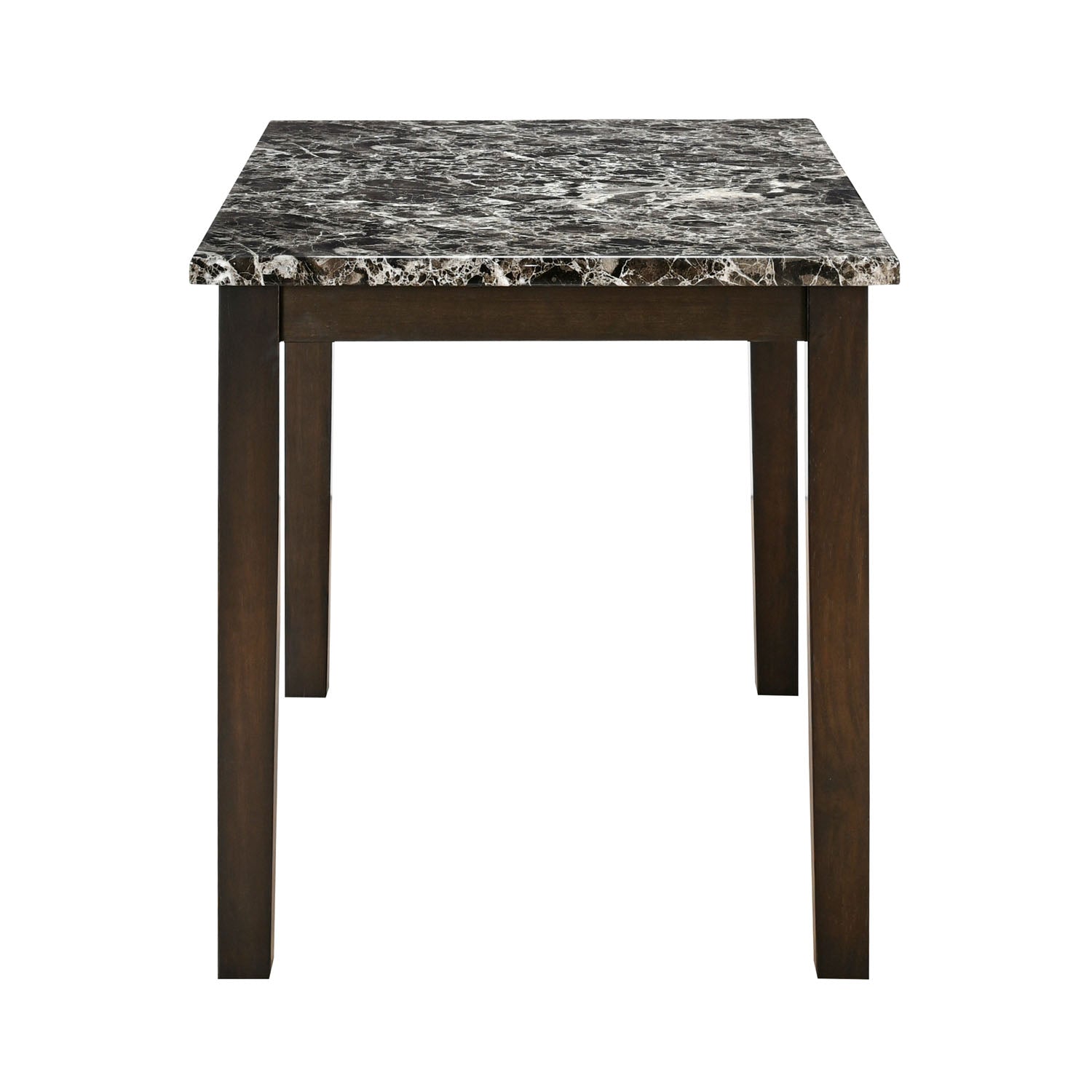 Adrian 6 Seater Marble Top Finish Dining Table (Dark Walnut)