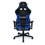 Bosco Leatherette Ergonomic Gaming Chair with Neck & Lumbar Pillow (Black & Blue)