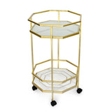 Callie Marble Serving Cart (Gold)